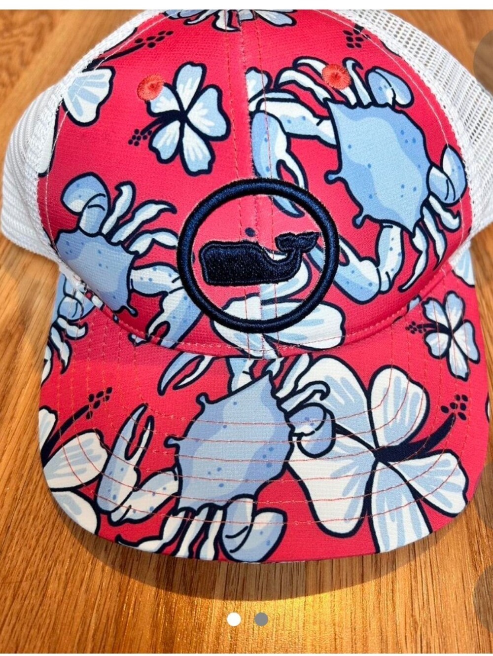 Vineyard Vines Youth Kids Floral Crab Mesh Trucker Hat *EUC